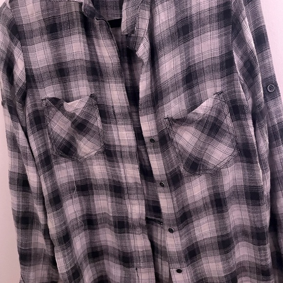 Plaid Women’s Shirt - Black and White - Picture 2 of 11